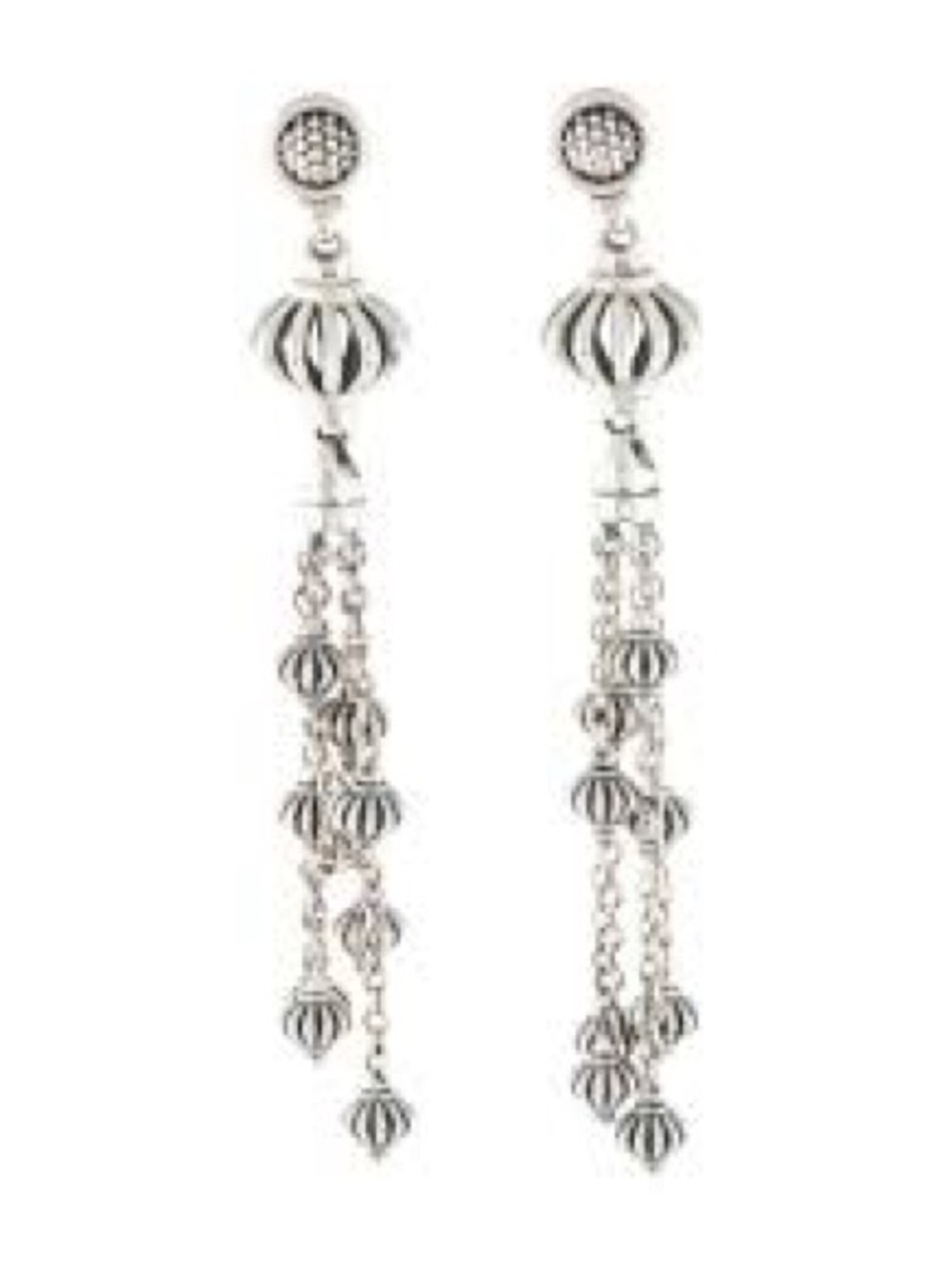 NWOT LAGOS Birdcage Sterling Silver Multi-Chain Tassel Drop Earrings